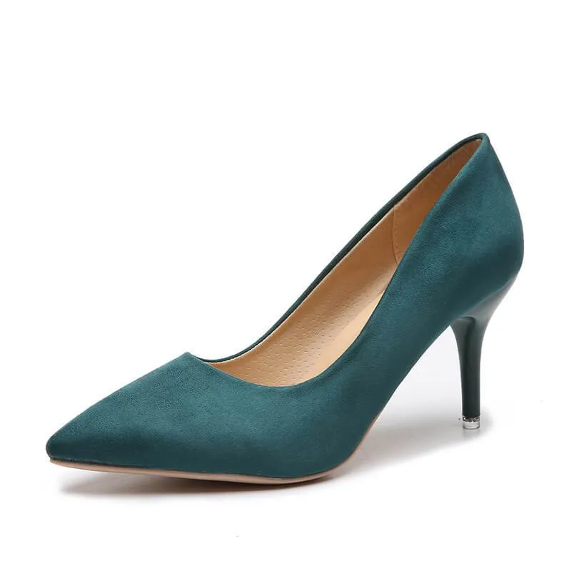 Leopard Point Toe Ankle Leather Pumps