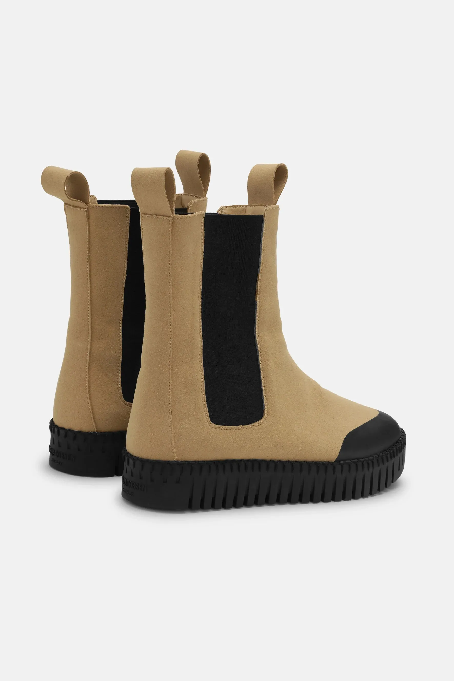 Long Chelsea Boots  Latte Black