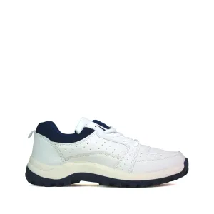 Men's Lace Up Trainers White PU