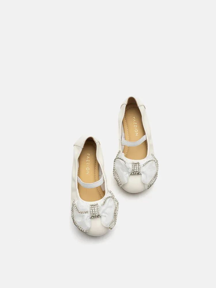 Mini Brea Crystal Bow Mary Jane Ballerinas