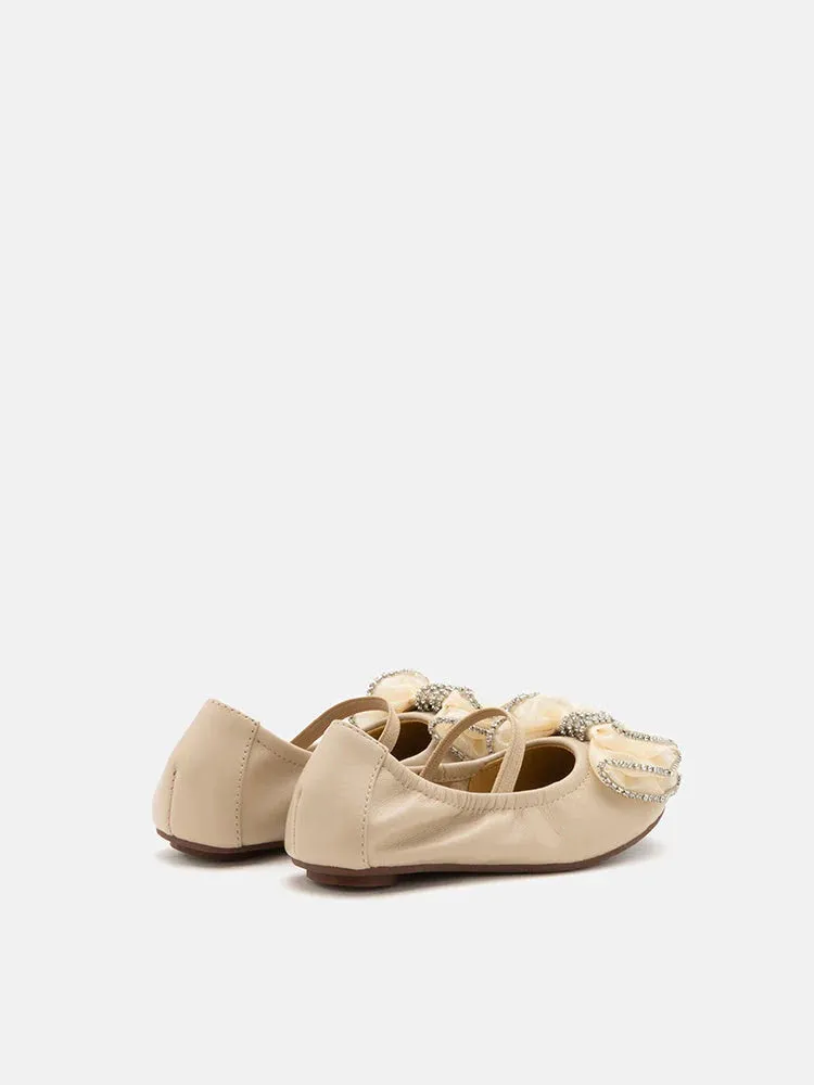 Mini Brea Crystal Bow Mary Jane Ballerinas