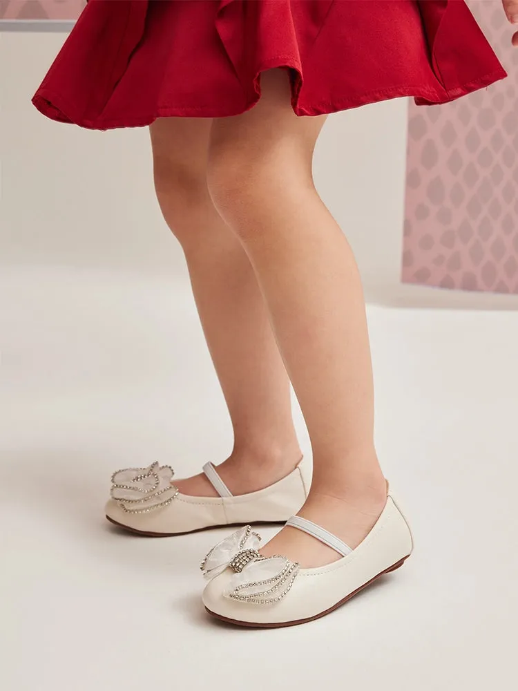 Mini Brea Crystal Bow Mary Jane Ballerinas