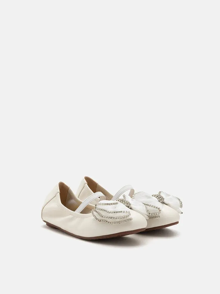 Mini Brea Crystal Bow Mary Jane Ballerinas