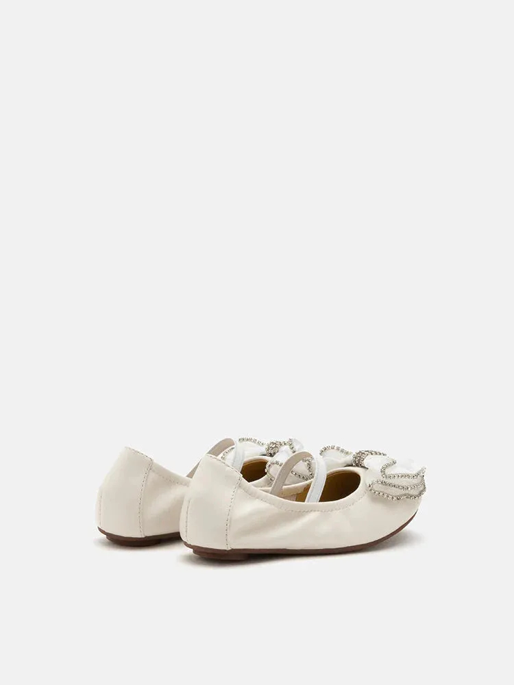Mini Brea Crystal Bow Mary Jane Ballerinas