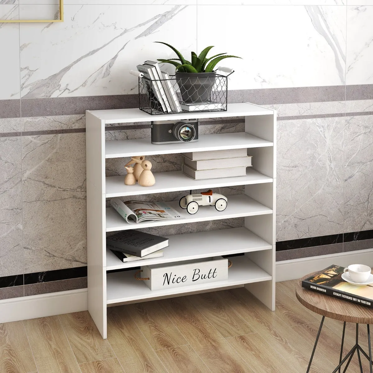NNECW 6-Tier Home Storage Shelf for Shoes with Anti-toppling Device for Entryway