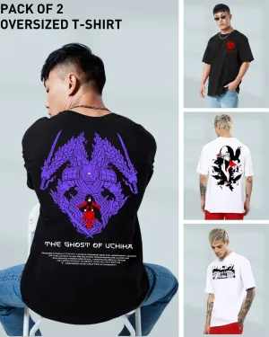 Pack Of 2 - Madara X Itachi Oversized T-shirt Combo