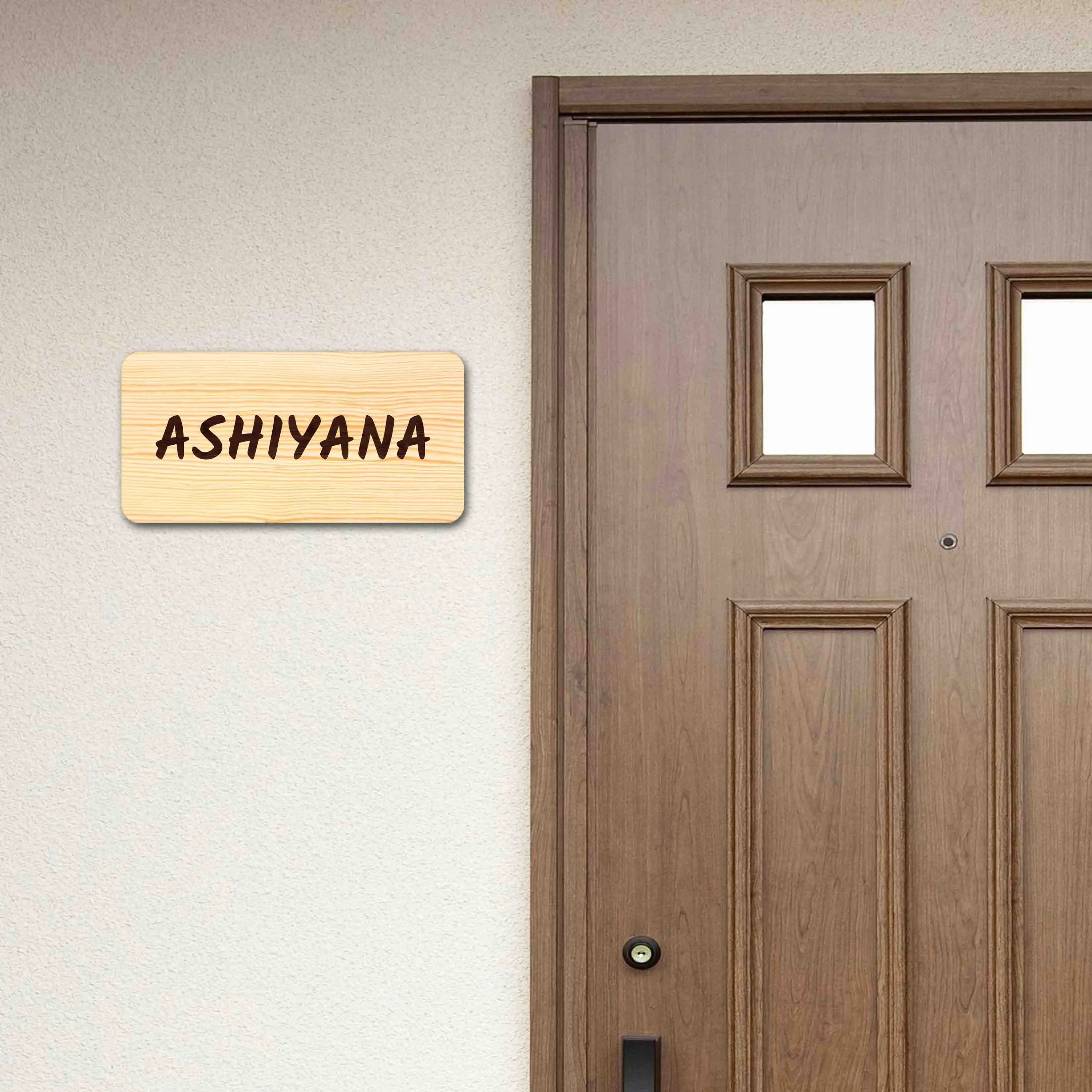 Personalized Wooden Nameplate for House Bungalow Villa Outdoor Main Gate