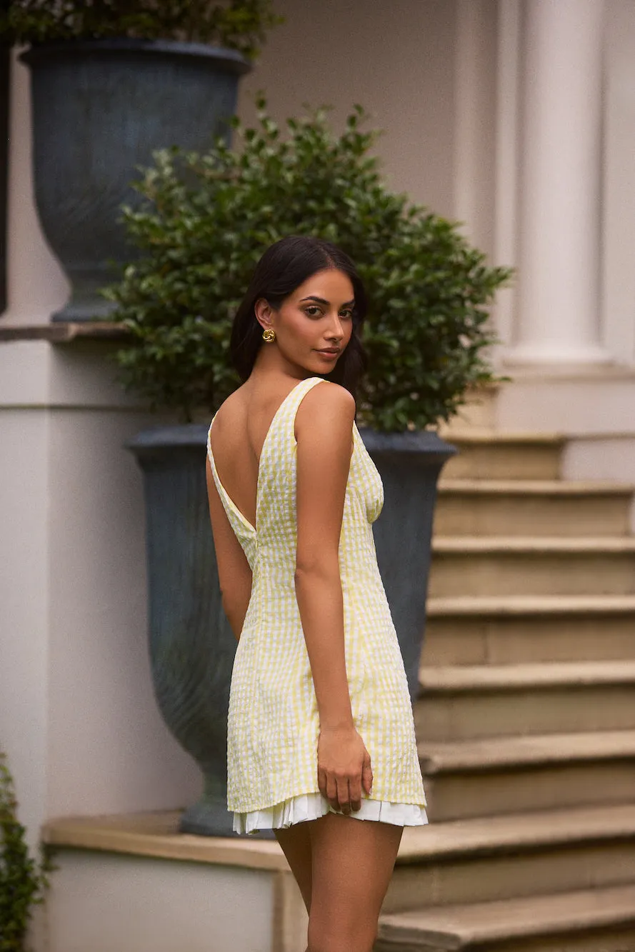 Picnic Perfect Mini Dress Yellow