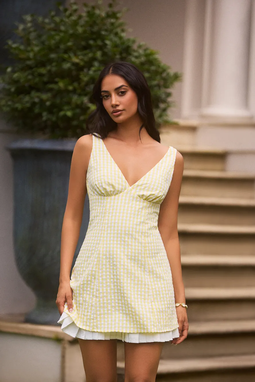 Picnic Perfect Mini Dress Yellow