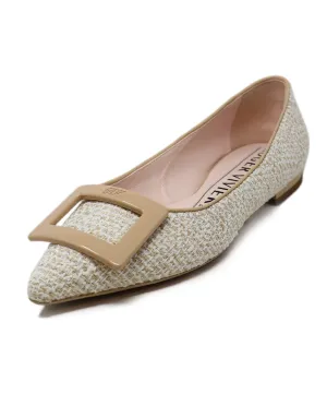 Roger Vivier Neutral Tweed Flats sz 5