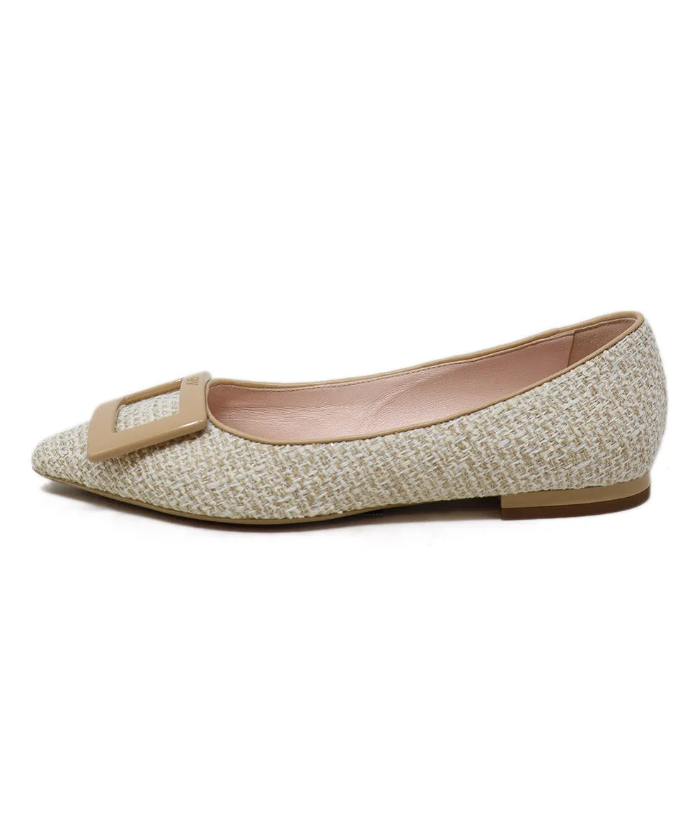 Roger Vivier Neutral Tweed Flats sz 5