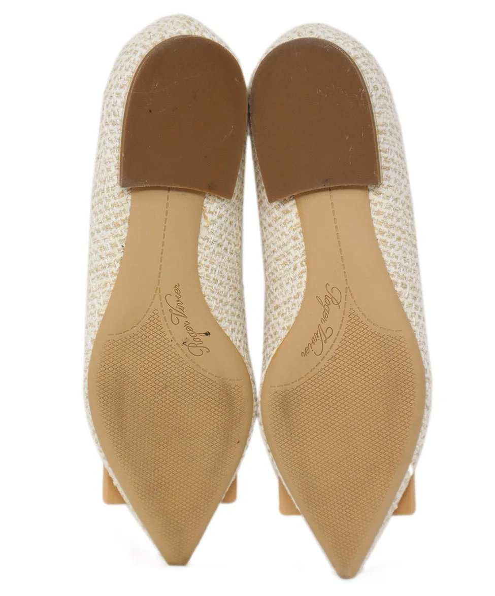 Roger Vivier Neutral Tweed Flats sz 5