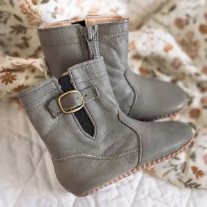 Saddle Riding Boot with Weatherproof Sole - Dusty Gray