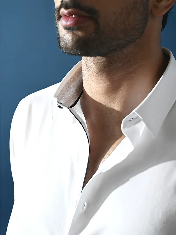 Satin Stretch Party Shirt - Zest