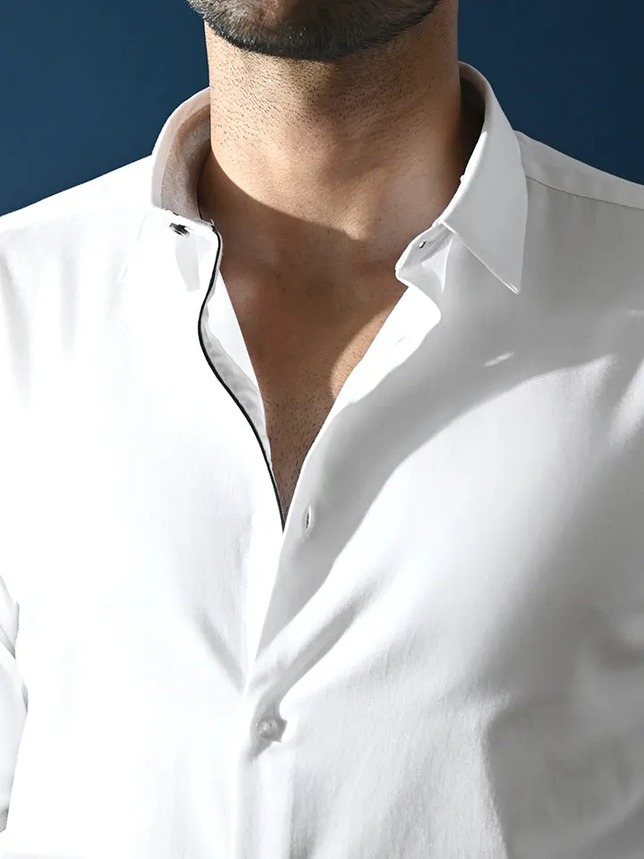Satin Stretch Party Shirt - Zest