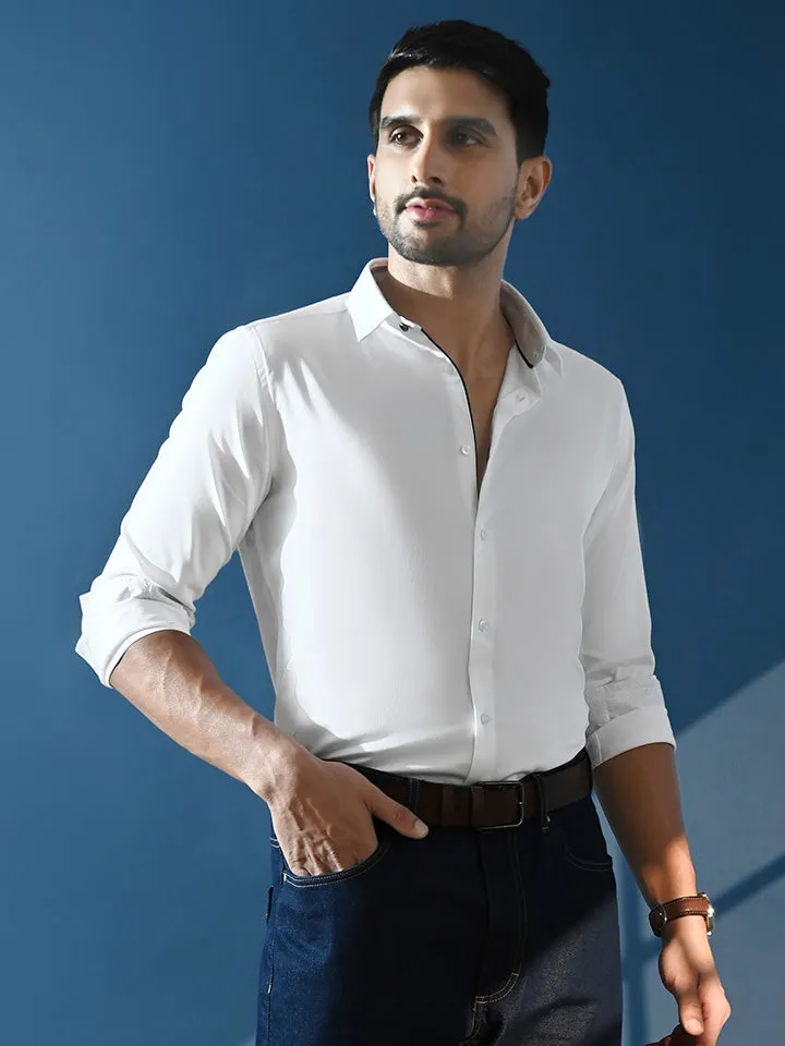 Satin Stretch Party Shirt - Zest