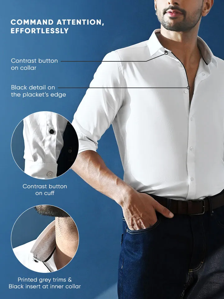 Satin Stretch Party Shirt - Zest