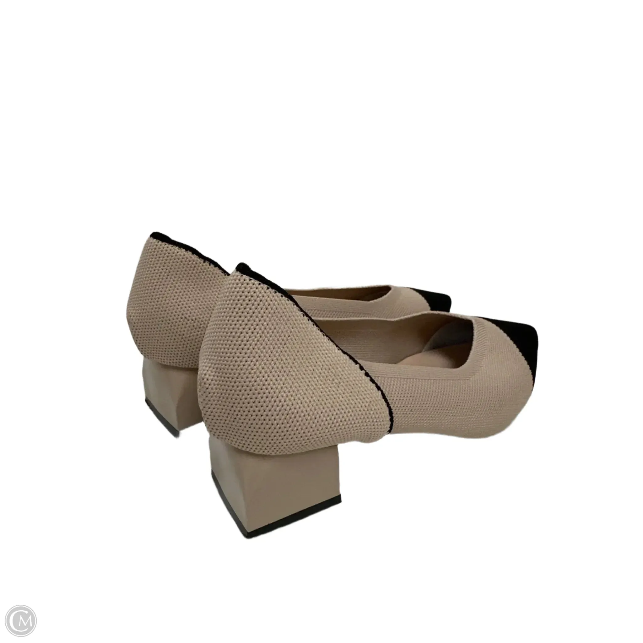 Shoes Heels Block By Clothes Mentor In Black & Cream, Size: 7.5