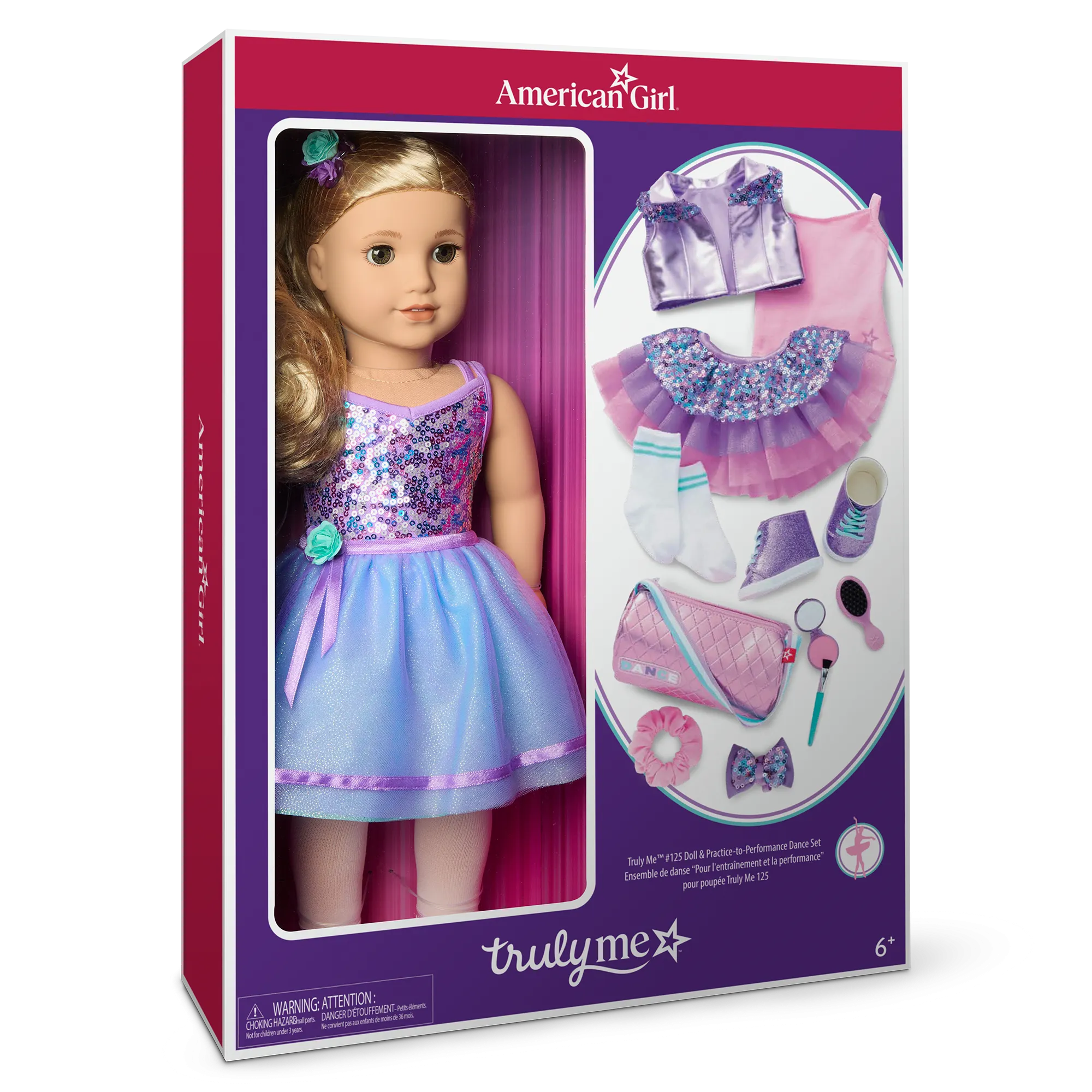 Truly Me™ #125 18-inch Doll & Practice-to-Performance Dance Set