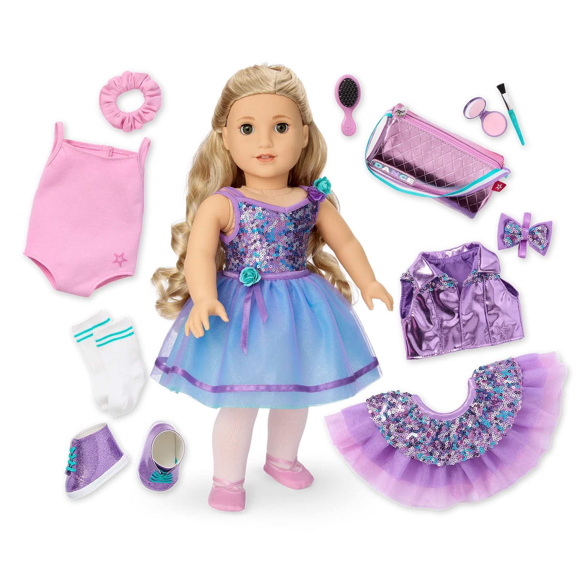 Truly Me™ #125 18-inch Doll & Practice-to-Performance Dance Set