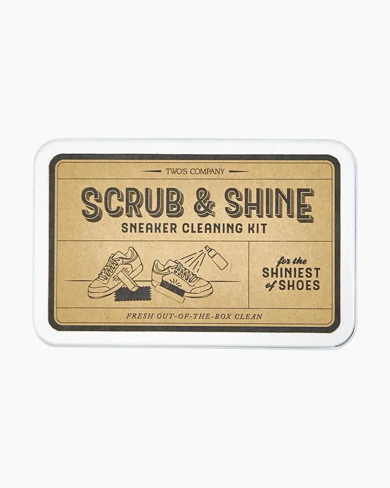Two's Company Scrub and Shine Sneaker Cleaning Kit in Storage Tin Box
