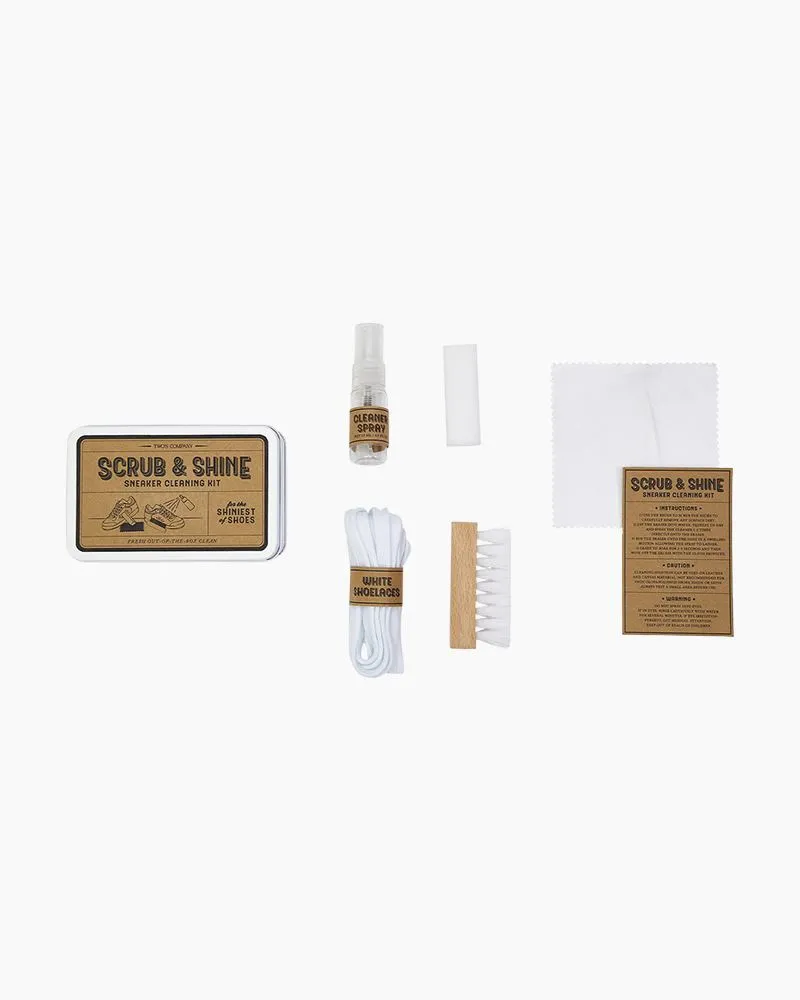 Two's Company Scrub and Shine Sneaker Cleaning Kit in Storage Tin Box