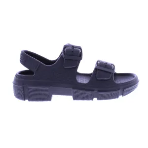 Women Embossed Double Buckle Sandal