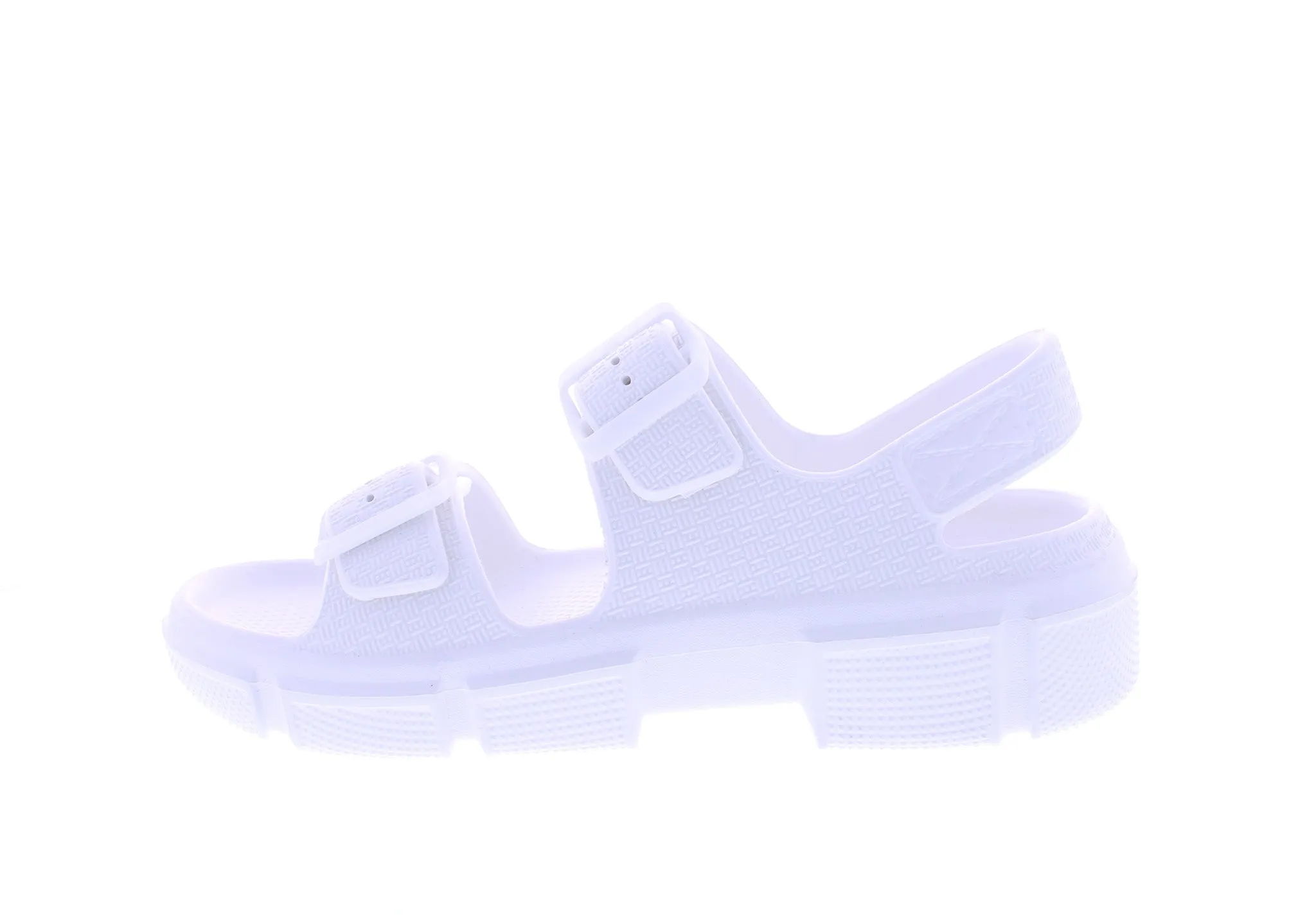 Women Embossed Double Buckle Sandal