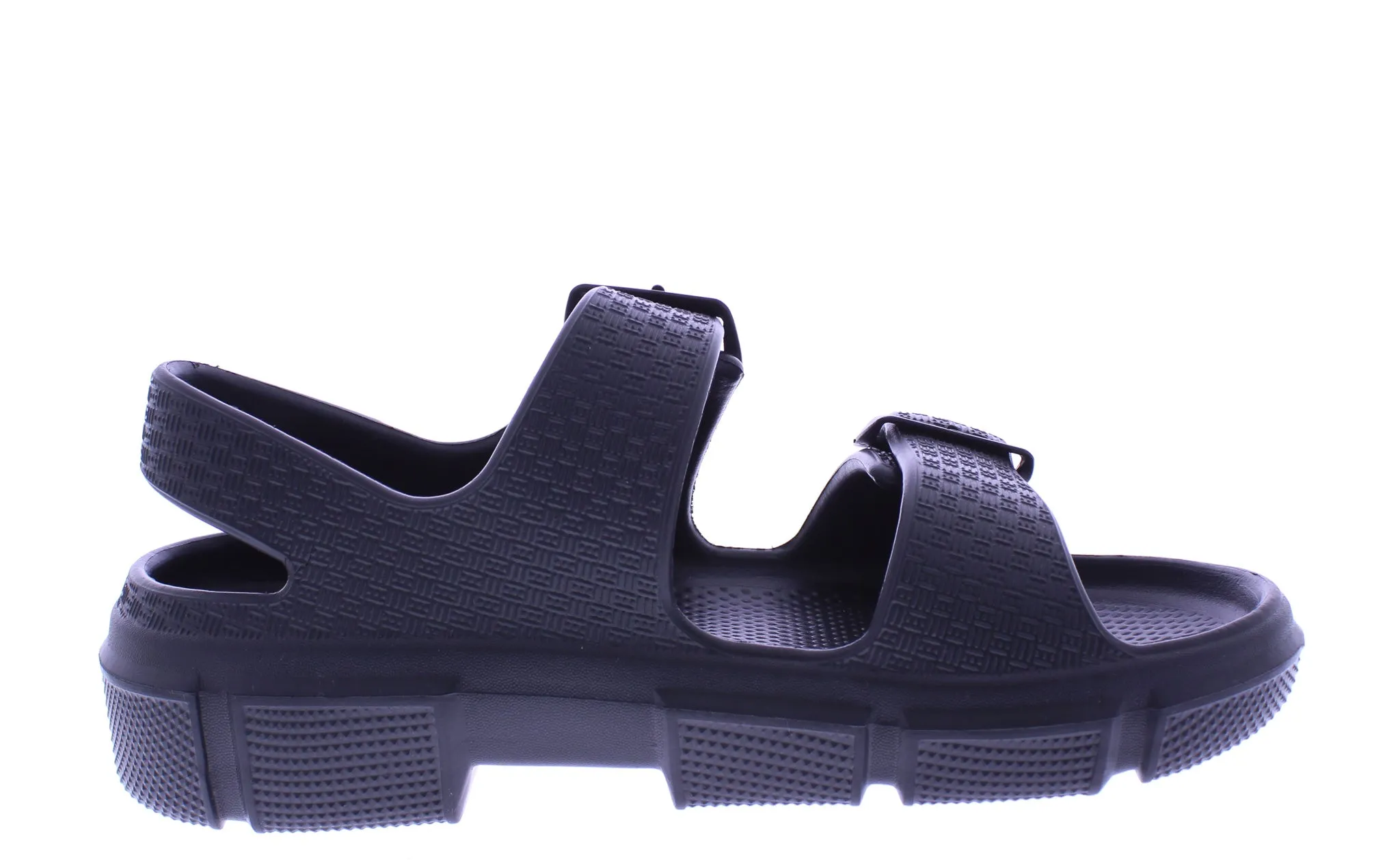 Women Embossed Double Buckle Sandal