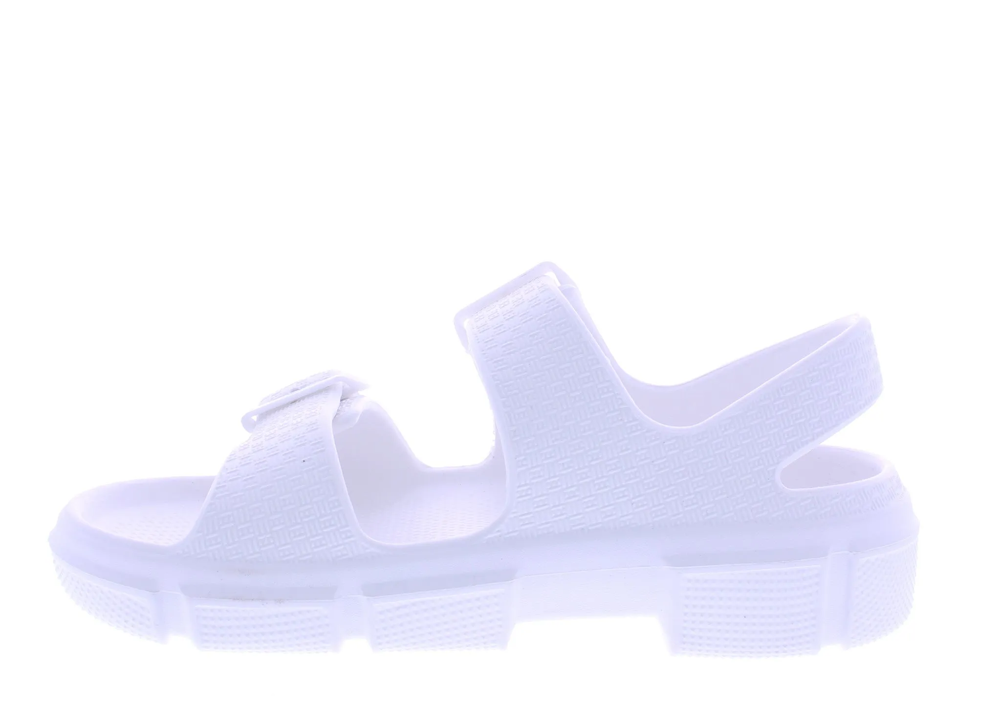 Women Embossed Double Buckle Sandal