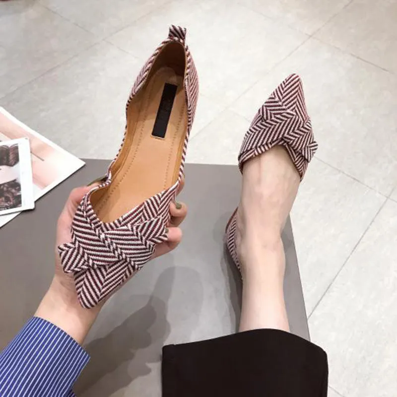 xiangtuibao  Fashion Flats for Women Shoes  Spring Summer Boat Shoes Pointed toe Casual Slip-on Shoes Elegant Ladies Footwear A1394