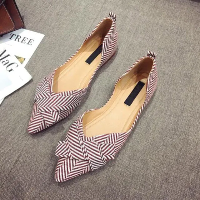 xiangtuibao  Fashion Flats for Women Shoes  Spring Summer Boat Shoes Pointed toe Casual Slip-on Shoes Elegant Ladies Footwear A1394