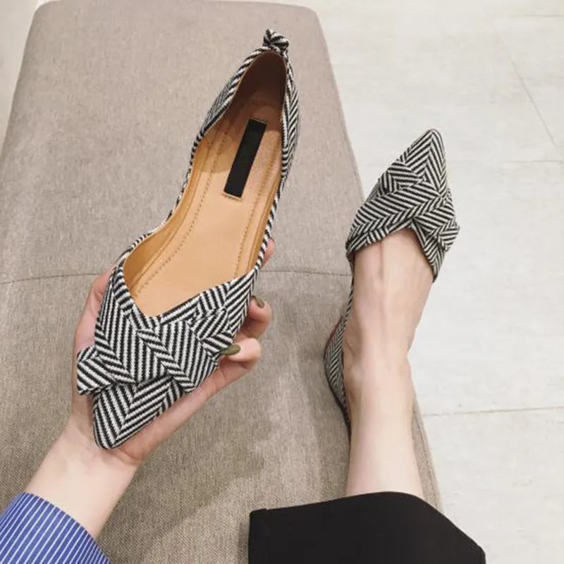 xiangtuibao  Fashion Flats for Women Shoes  Spring Summer Boat Shoes Pointed toe Casual Slip-on Shoes Elegant Ladies Footwear A1394