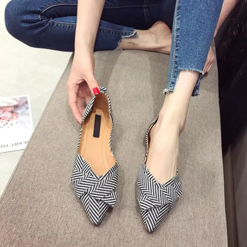xiangtuibao  Fashion Flats for Women Shoes  Spring Summer Boat Shoes Pointed toe Casual Slip-on Shoes Elegant Ladies Footwear A1394