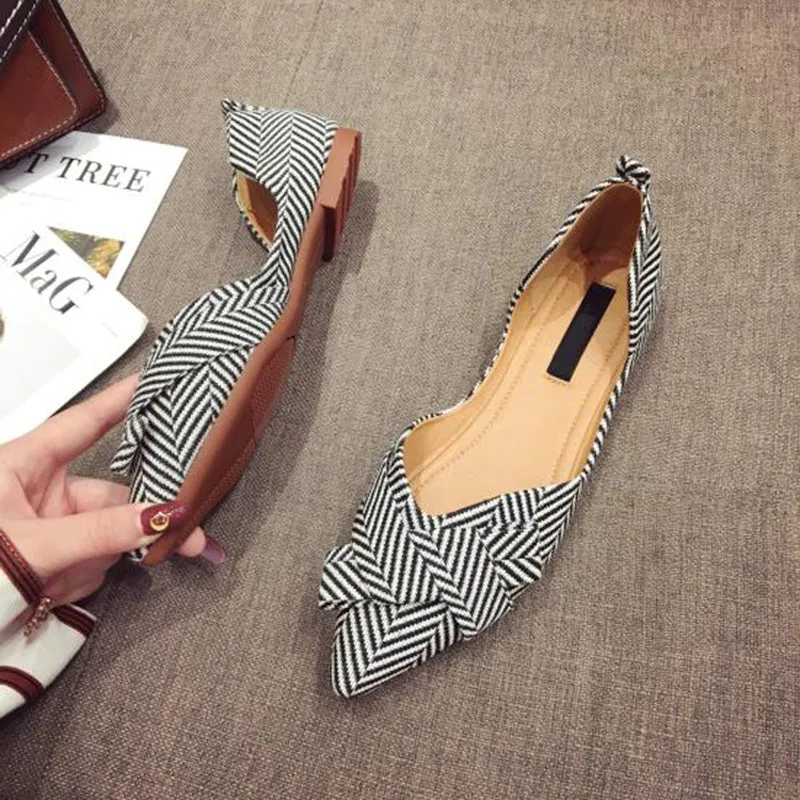 xiangtuibao  Fashion Flats for Women Shoes  Spring Summer Boat Shoes Pointed toe Casual Slip-on Shoes Elegant Ladies Footwear A1394
